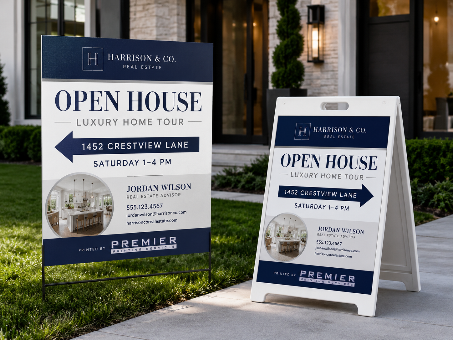 Printed business signage.